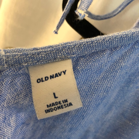 *NWT* Old Navy Chambray Romper, Blue, Tie-Sleeves - Picture 4 of 8